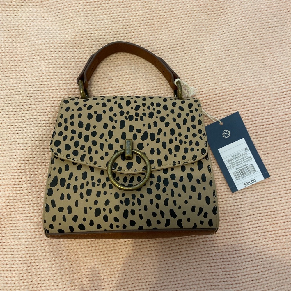 adorable mini purse with cheetah print NWT
